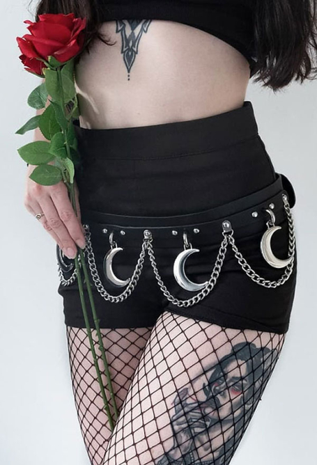 Gothic Waist Belt – Gothic Decorations Outfit | Black PU Leather Belt