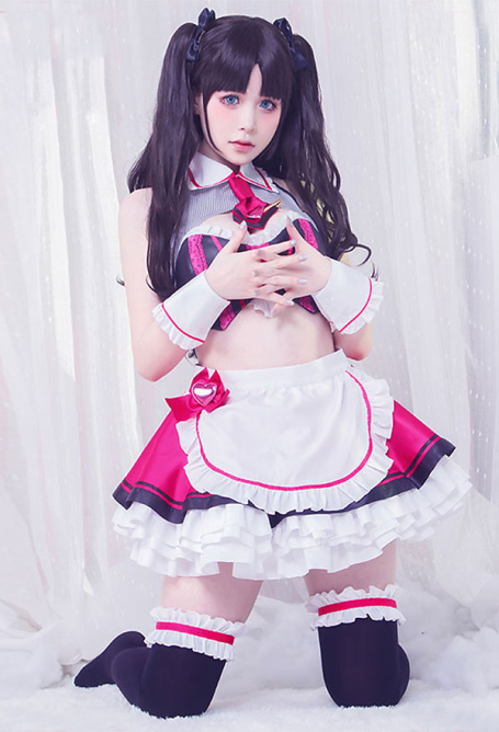 nuoqi fgo fate grand order rin tohsaka saber mash kyrielight valentine street choco maid cosplay costume with hat and stocking nuoqi fgo fate grand order rin tohsaka saber mash kyrielight valentine street choco maid cosplay costume with hat and stockin