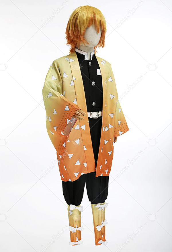 Kids Agatsuma Zenitsu Costume - Child Demon Slayer Kimetsu no Yaiba