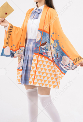 Zenitsu Printing Kimono - Demon Slayer Kimetsu no Yaiba Cosplay