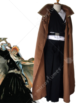 Bleach Ichigo Kurosaki Mens Execution Ground Cosplay Costume