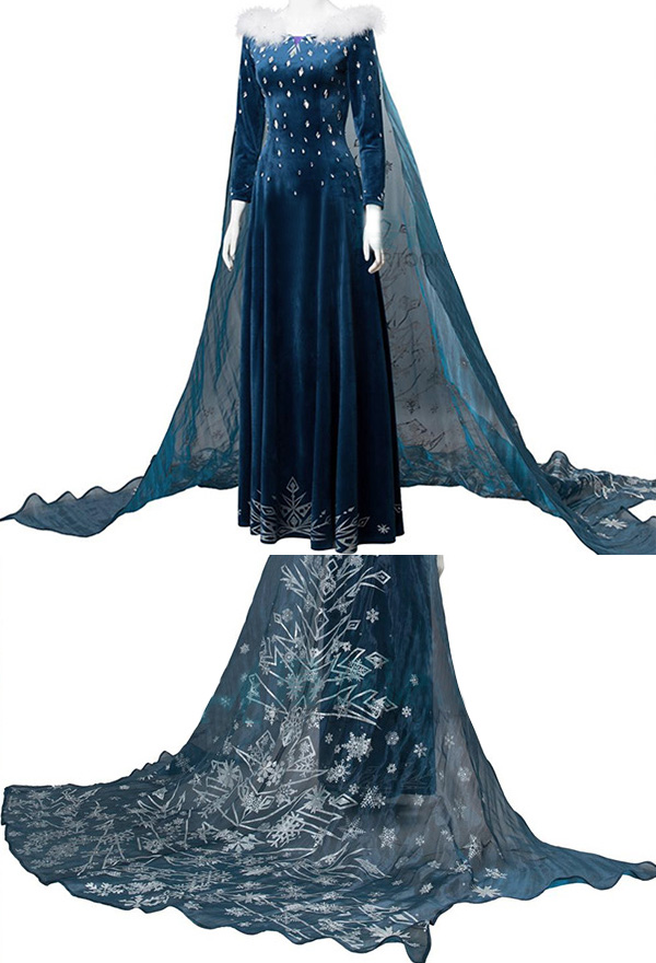 elsa dark blue dress