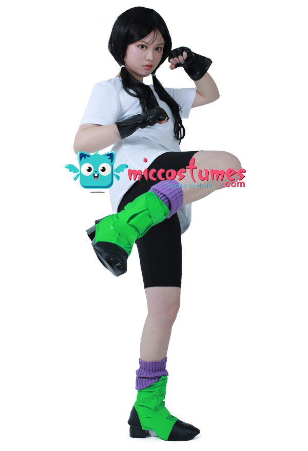 Dragon Ball Z Videl Cosplay Costume with gloves and shoes cover