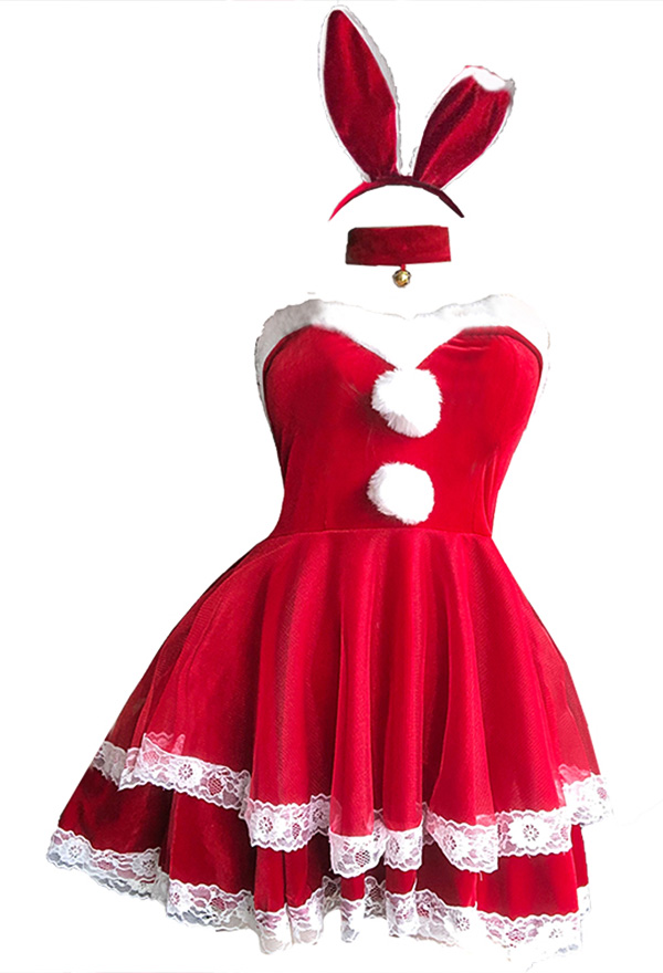 Sexy Bunny Costume Fluffy Christmas Bunny Dress Bunny Girl Lingerie For Sale