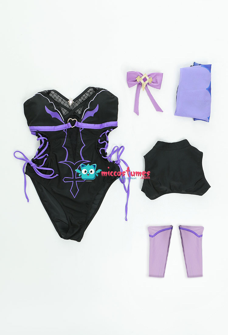 Fischl Derivative One-Piece Swimsuit - Sexy Net Yarn Spliced Front  Crossover Swimwear Tummy Control Bathing Suit